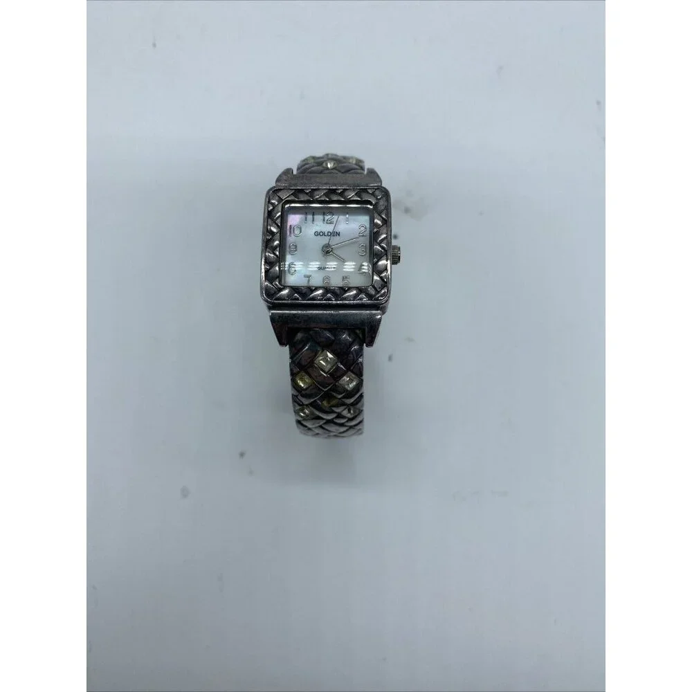 Golden Bracelet Watch Silver Tone Women's Quartz